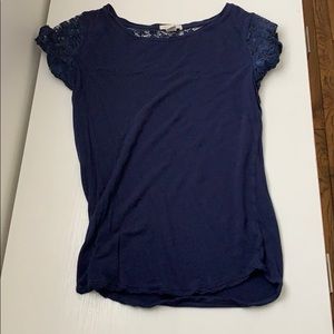 navy blue lace shirt